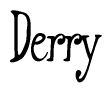 The image is a stylized text or script that reads 'Derry' in a cursive or calligraphic font.