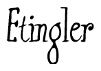 The image is a stylized text or script that reads 'Etingler' in a cursive or calligraphic font.