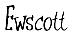 The image contains the word 'Ewscott' written in a cursive, stylized font.