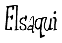 The image is a stylized text or script that reads 'Elsaqui' in a cursive or calligraphic font.