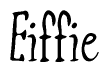 The image contains the word 'Eiffie' written in a cursive, stylized font.