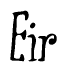 The image contains the word 'Eir' written in a cursive, stylized font.