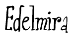   The image is of the word Edelmira stylized in a cursive script. 