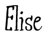 The image is a stylized text or script that reads 'Elise' in a cursive or calligraphic font.
