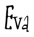 The image contains the word 'Eva' written in a cursive, stylized font.