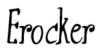 The image is of the word Erocker stylized in a cursive script.
