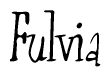 The image is of the word Fulvia stylized in a cursive script.