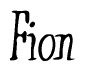 The image contains the word 'Fion' written in a cursive, stylized font.