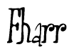 The image contains the word 'Fharr' written in a cursive, stylized font.