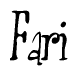 The image contains the word 'Fari' written in a cursive, stylized font.