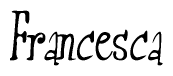 The image contains the word 'Francesca' written in a cursive, stylized font.
