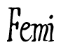 The image is of the word Femi stylized in a cursive script.
