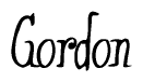 The image contains the word 'Gordon' written in a cursive, stylized font.