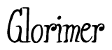 The image contains the word 'Glorimer' written in a cursive, stylized font.