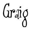   The image is of the word Graig stylized in a cursive script. 