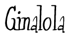 The image contains the word 'Ginalola' written in a cursive, stylized font.