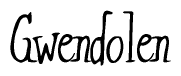 The image is of the word Gwendolen stylized in a cursive script.