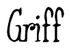 The image contains the word 'Griff' written in a cursive, stylized font.