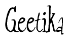The image is of the word Geetika stylized in a cursive script.