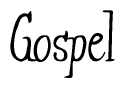 The image contains the word 'Gospel' written in a cursive, stylized font.