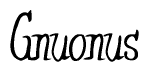 The image contains the word 'Gnuonus' written in a cursive, stylized font.