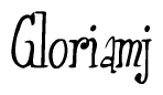 The image is of the word Gloriamj stylized in a cursive script.