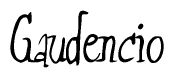 The image contains the word 'Gaudencio' written in a cursive, stylized font.
