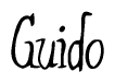 The image contains the word 'Guido' written in a cursive, stylized font.