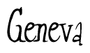 The image contains the word 'Geneva' written in a cursive, stylized font.