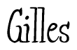 The image is of the word Gilles stylized in a cursive script.
