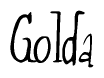 The image is of the word Golda stylized in a cursive script.