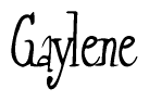 The image is of the word Gaylene stylized in a cursive script.