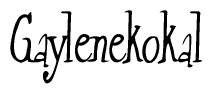 The image is a stylized text or script that reads 'Gaylenekokal' in a cursive or calligraphic font.