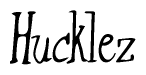 The image is of the word Hucklez stylized in a cursive script.