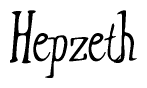 The image is a stylized text or script that reads 'Hepzeth' in a cursive or calligraphic font.