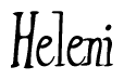 The image is of the word Heleni stylized in a cursive script.