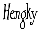 The image is a stylized text or script that reads 'Hengky' in a cursive or calligraphic font.