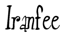 The image is of the word Iranfee stylized in a cursive script.