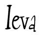 The image is a stylized text or script that reads 'Ieva' in a cursive or calligraphic font.