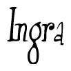 The image contains the word 'Ingra' written in a cursive, stylized font.