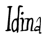 The image is a stylized text or script that reads 'Idina' in a cursive or calligraphic font.