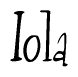 The image is of the word Iola stylized in a cursive script.