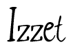 The image is of the word Izzet stylized in a cursive script.