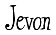 The image is a stylized text or script that reads 'Jevon' in a cursive or calligraphic font.