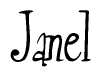 The image is of the word Janel stylized in a cursive script.