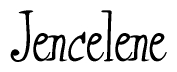 The image contains the word 'Jencelene' written in a cursive, stylized font.