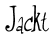 The image is of the word Jackt stylized in a cursive script.