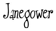 The image contains the word 'Janegower' written in a cursive, stylized font.