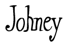 The image contains the word 'Johney' written in a cursive, stylized font.
