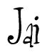 The image contains the word 'Jai' written in a cursive, stylized font.